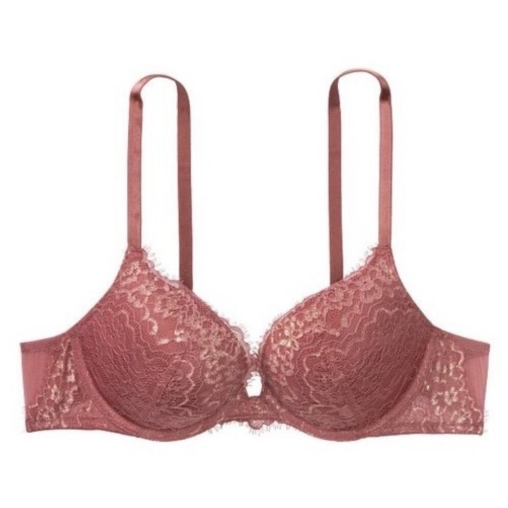 NWT Victoria’s Secret Dream Angels Elegant Lace Lined Metallic Demi Bra 32D